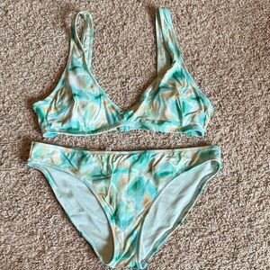 aerie Pastel Tie-Dye Bikini Bottoms in Aqua and Peach